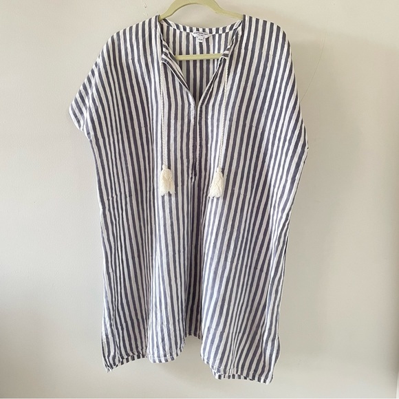 Emerson Fry Other - Emerson Fry Baja Caftan Linen Blue and white stripe